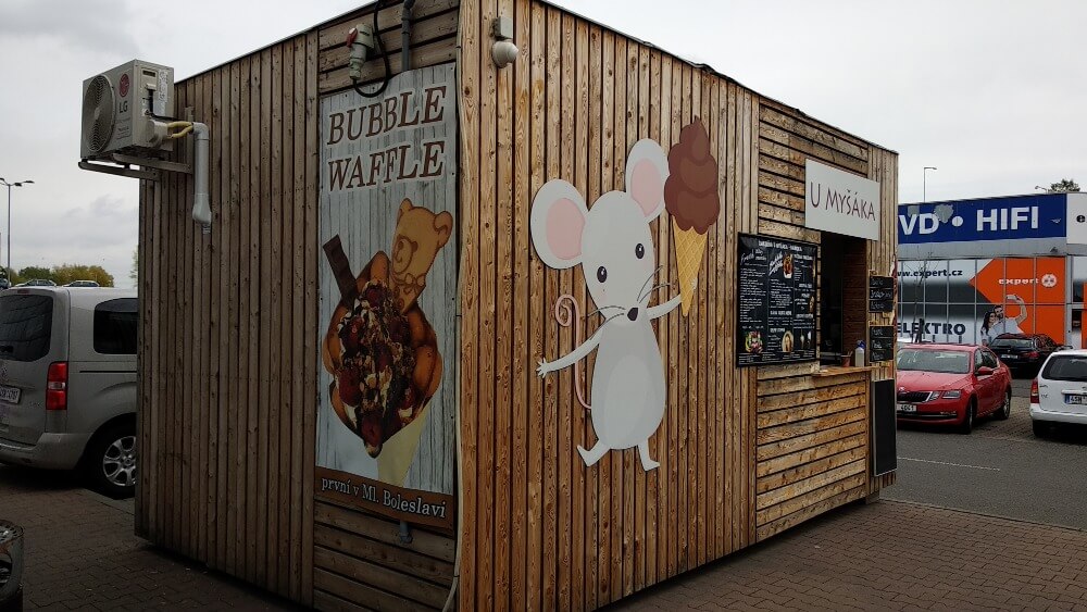 Zmrzlina a Bubble Waffle U Myšáka Albert, Jičínská ulice, Mladá Boleslav